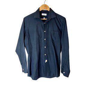Yves Saint Laurent Navy Button-Up Dress Shirt Size 15.5. (32-33) Mens